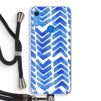 Blauwe pijlen: Huawei Y6s Transparant Hoesje met koord Blauwe pijlen: Huawei Y6s Transparant Hoesje met koord