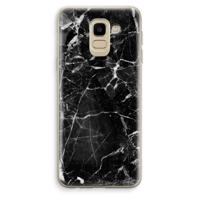 Zwart Marmer 2: Samsung Galaxy J6 (2018) Transparant Hoesje