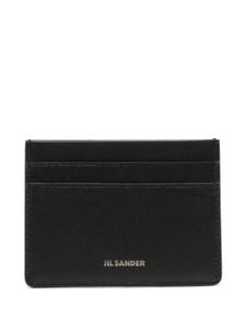 Jil Sander porte-cartes en cuir à logo imprimé - Noir