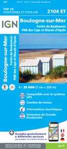 Wandelkaart - Topografische kaart 2104ET Boulogne-Sur-Mer | IGN - Inst