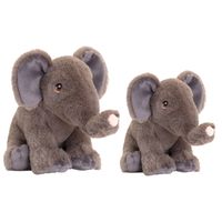 Keel Toys - Pluche knuffel dieren set 2x olifanten 18 en 25 cm - thumbnail