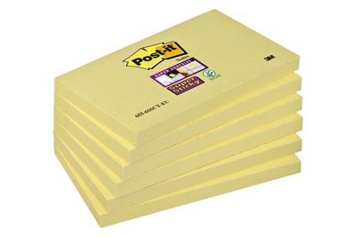 Memoblok post-it 655 super sticky 76x127mm geel