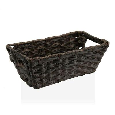 Veelzijdige mand Versa 17 x 11,5 x 29 cm Met handvatten Donkerbruin
