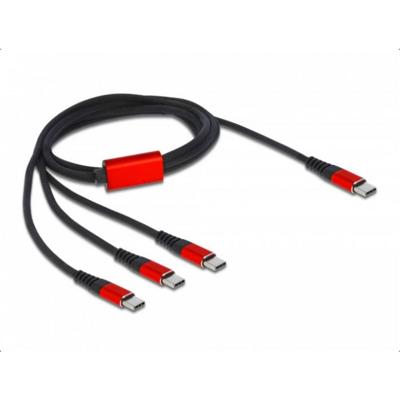 Delock USB-laadkabel USB 2.0 USB-C stekker, USB-C stekker, USB-C stekker, USB-C stekker 1.00 m Zwart, Rood 86713