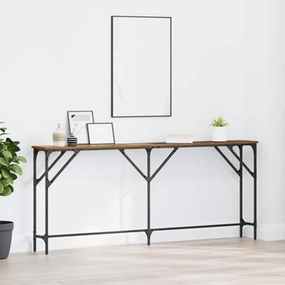 Wandtafel Oud Hout 180 x 23 x 75 cm Gelaagd hout en metaal