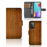 Samsung Galaxy A52 Book Style Case Donker Hout