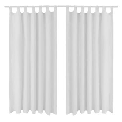 VidaXL Micro-satijnen gordijnen met ringen 140 x 245 cm 2 stuks (wit)
