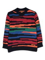 Missoni Kids sweat rayé à patch logo - Noir