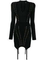 Balmain robe lacée à détails d'œillets - Noir