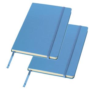 Schrift met harde kaft gelinieerd A5 - 2x stuks - Blauw - School schrift - opschrijfboekje - notitie