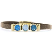 Qoss Taupe Armband Merel Blauw | Goud - Maat L