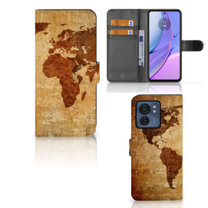 Motorola Edge 40 Flip Cover Wereldkaart