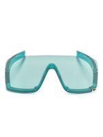 Gucci Eyewear lunettes de soleil oversize à logo gravé - Bleu