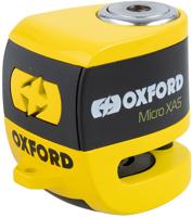 OXFORD Micro XA5 Alarm, Schijfremslot voor de moto, Geel-Zwart
