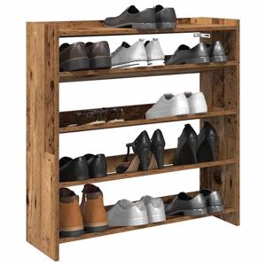 VidaXL Schoenenrek 80x25x81 cm bewerkt hout oud houtkleurig