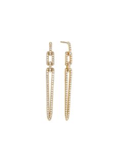 David Yurman boucles d'oreilles pendantes en or 18ct ornées de diamants