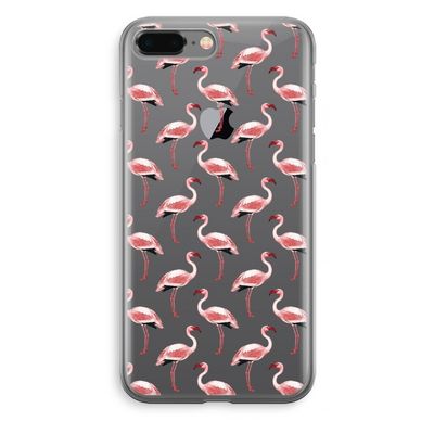Flamingoprint groen: iPhone 8 Plus Transparant Hoesje