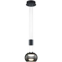 LED Hanglamp - Hangverlichting - Trion Maliba - 8W - 1-lichts - Warm Wit 3000K - Dimbaar - Rond - Mat Zwart - Aluminium