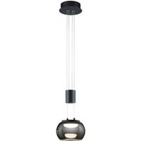 LED Hanglamp - Hangverlichting - Trion Maliba - 8W - 1-lichts - Warm Wit 3000K - Dimbaar - Rond - Mat Zwart - Aluminium - thumbnail