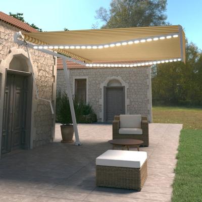 Luifel automatisch met LED en windsensor 500x350 cm geel wit