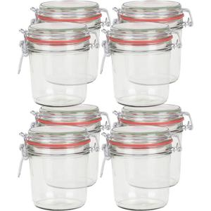 Weckpot/inmaakpot - 8x - glas - 400 ml - met beugelsluiting - transparant