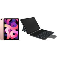 Apple iPad Air (2020) 10.9 inch 64 GB Wifi + 4G Roségoud + Gecko Toetsenbord Hoes QWERTY - thumbnail