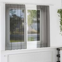 Gordijnen voile met tab top 2 st zwart