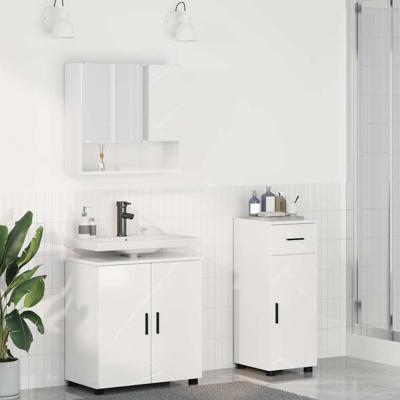 Badkamermeubelset met lade 3 pcs Hoogglans wit 61 x 35 x 64 cm