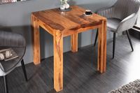 Massief houten eettafel PURE 70cm bistrotafel met natuurlijke Sheesham steenafwerking vierkant - 36746