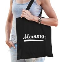 Mommy cadeau katoenen tas zwart voor dames - Cadeau moederdag