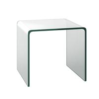Salontafel van Gehard Glas Transparante Consoletafel met Antislip Glijders Geïntegreerde Glazen Bijzettafel Eenvoudig te Reinigen