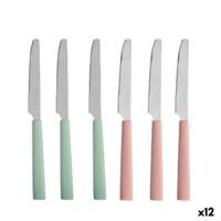 Messen Set Kinvara CN-KT166096-1K CN-KT166096-1K Groen Roze Zilverkleurig Roestvrij staal Plastic 9 x 28,3 x 3 cm (12 Stuks)
