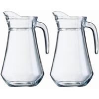 Water karaf - 4x - 1 liter - glas - Sapkan - waterkan - schenkkan - met handvat Water karaf - 4x - 1 liter - glas - Sapkan - waterkan - schenkkan - met handvat