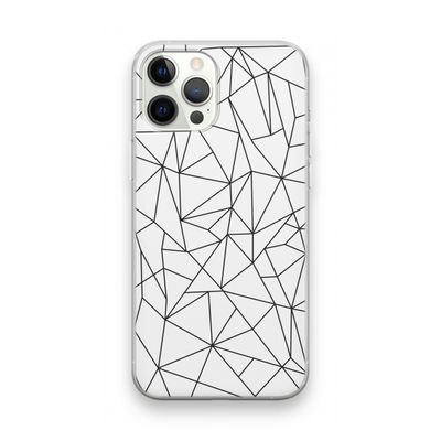 Geometrische lijnen zwart: iPhone 12 Pro Max Transparant Hoesje