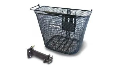 Fietsmand Basil Bremen + BasEasy stuurpenbevestiging - Zwart