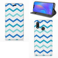 Huawei P Smart Plus Hoesje met Magneet Zigzag Blauw