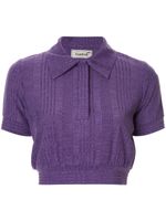 Bambah polo crop en maille - Violet - thumbnail