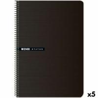 Boek over Ringen ENRI STATUS Zwart Quarto 100 Lakens (5 Stuks) Boek over Ringen ENRI STATUS Zwart Quarto 100 Lakens (5 Stuks)