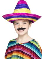 Sombrero hoed kind multikleur - thumbnail