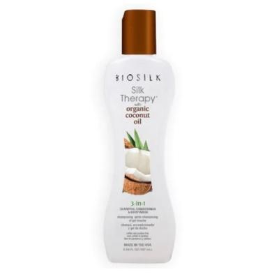 BioSilk Silk Therapy Organic Coconut Oil 3-in-1 Shampoo, Conditioner & Body Wash