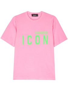 DSQUARED2 t-shirt Spray Icon en coton - Rose