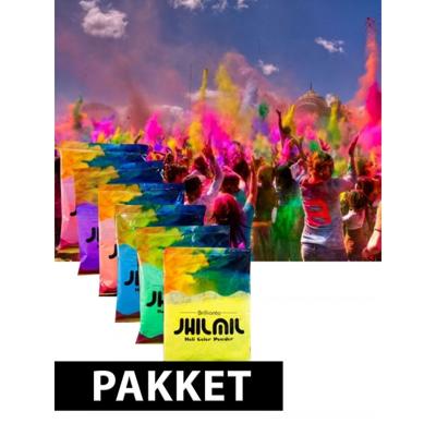 Holi kleuren poeder pakket - mix van 7 zakjes kleuren - festival - kleurpoeder