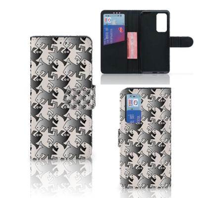 Huawei P40 | Telefoonhoesje | Met pasjeshouder | Salamander Grey