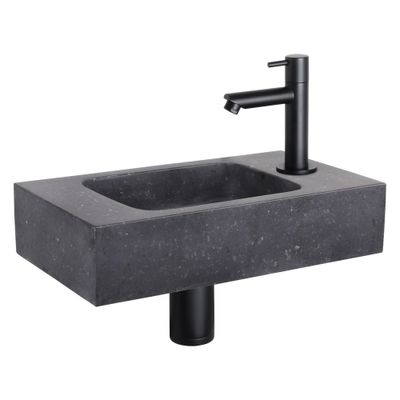 Differnz Force fontein met rechte kraan mat zwart, Bombai black