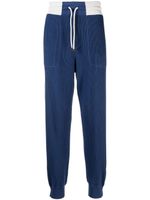 Brunello Cucinelli pantalon de jogging en maille - Bleu