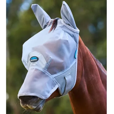 Weatherbeeta Comfitec Vliegenmasker met oren en neus grijs maat:s