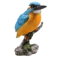 Huis/tuin deco vogel beeldje - ijsvogel - op boomstronk - polystone - 9 x 15 cm Huis/tuin deco vogel beeldje - ijsvogel - op boomstronk - polystone - 9 x 15 cm