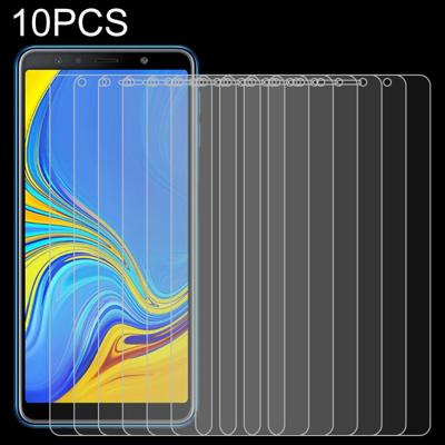 10 stuks 0.26 mm 9H 2.5 D gehard glas film voor Galaxy A7 (2018)