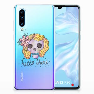 Silicone Back Case Huawei P30 Boho Skull