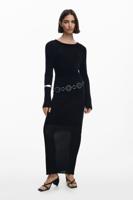 Jurk met transparante stof - BLACK - XL